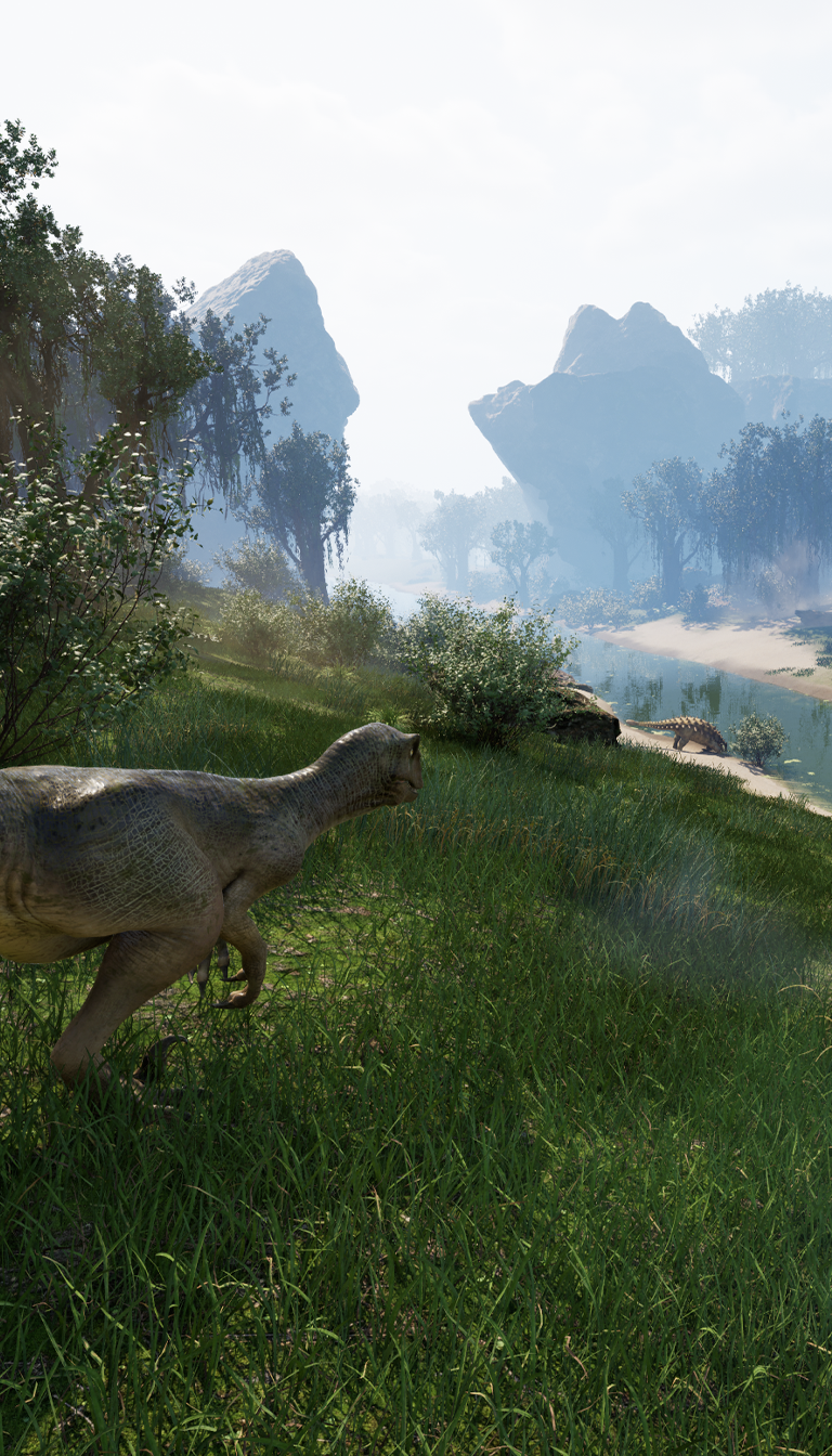T-Rex roaring in the jungle